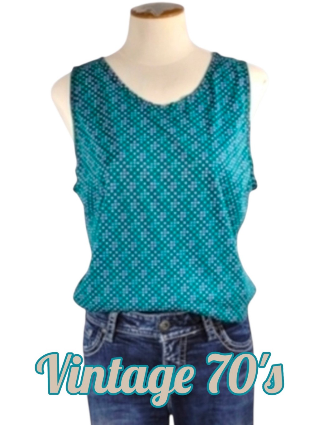 Vintage 1970's Sleeveless Top Womens Size Large